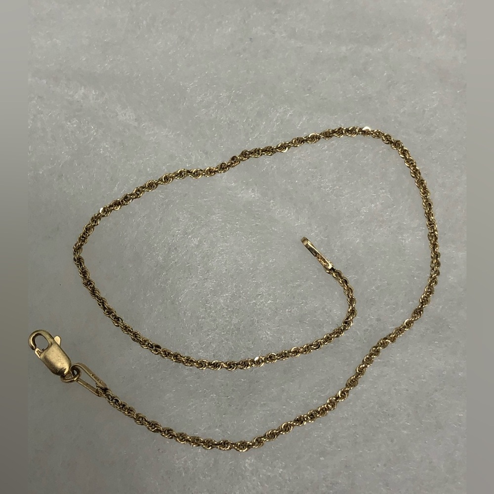 Aurafin italy 14k Yellow Gold Rope Chain Bracelet 7.5